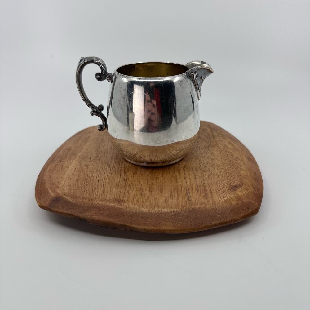 Vintage Spring Flower WM Rogers & Son Antique Silverplated Coffee Creamer Bowl